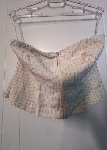 Mango İnce Cizgili Straplez Korse Top
