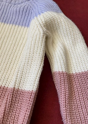 Defacto Kız Çocuk Triko Renkli Uzun Kollu Kazak - Görsel 4