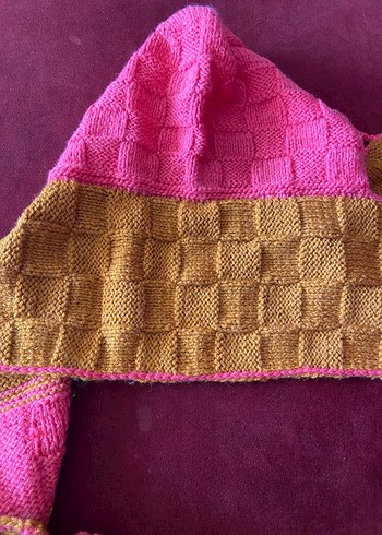 Renkli Nakışlı Çocuk Bohem Kapşonlu Atkı - Görsel 2