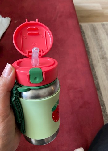 Skip hop Çilek Desenli Çocuk çelik suluk matara - Görsel 3