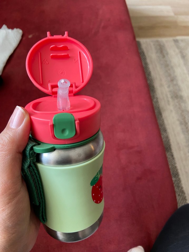 Skip hop Çilek Desenli Çocuk çelik suluk matara - Görsel 3