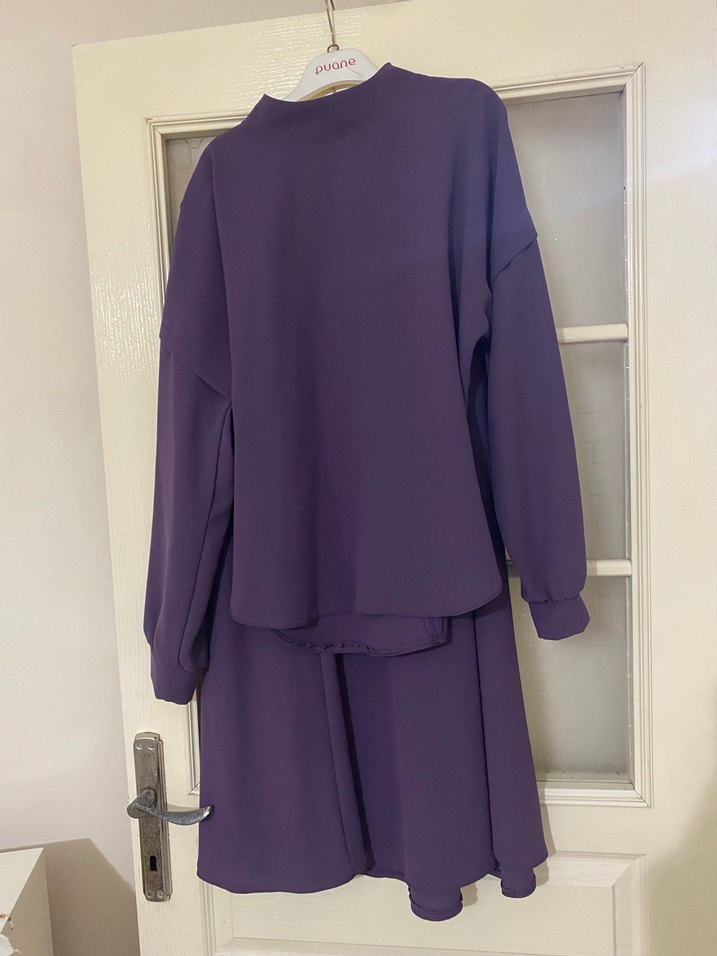 Mor Uzun Kollu Kadın ikili takım - Görsel 4