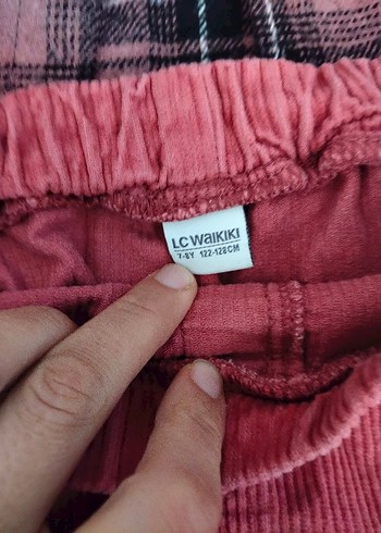 LC Waikiki Düğmeli Pembe Midi kadife etek