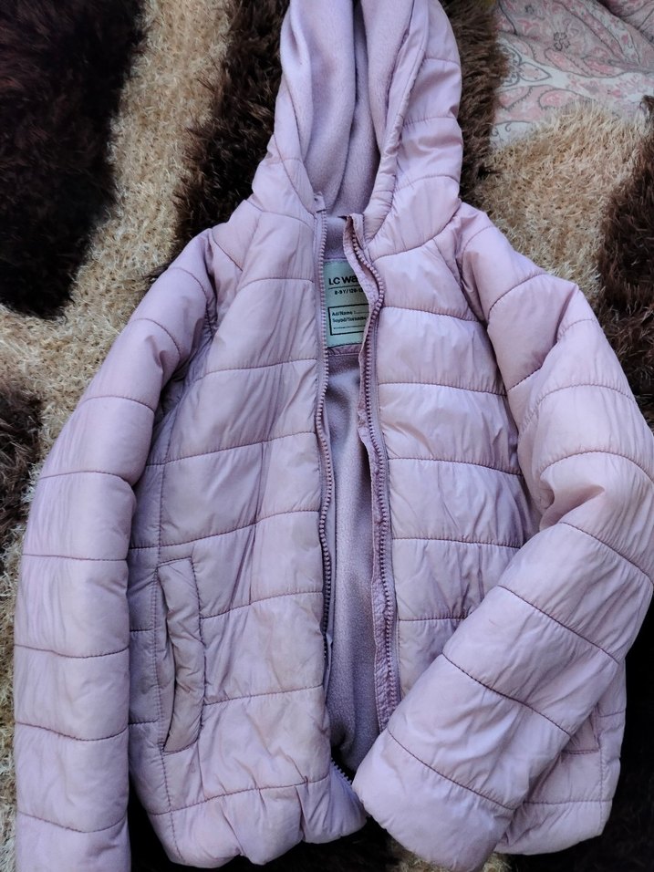 Pembe Kürklü Kız Kışlık Mont - Görsel 4