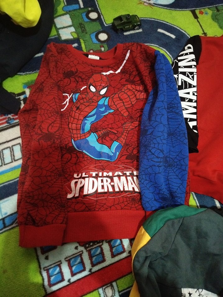 Erkek Çocuk Kırmızı Baskılı Sweatshirt 3.4yas - Görsel 2