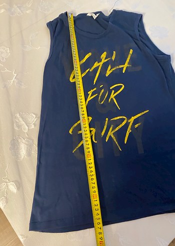 Kız Çocuk Mavi Baskılı Askısız Tişört - Görsel 2