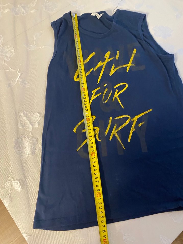 Kız Çocuk Mavi Baskılı Askısız Tişört - Görsel 2