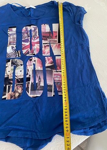 Mavi Baskılı Hamile Tişörtü - Görsel 2