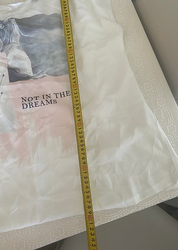 Baskılı Beyaz Hamile T-shirt, Kısa Kollu, Salaş - Görsel 4