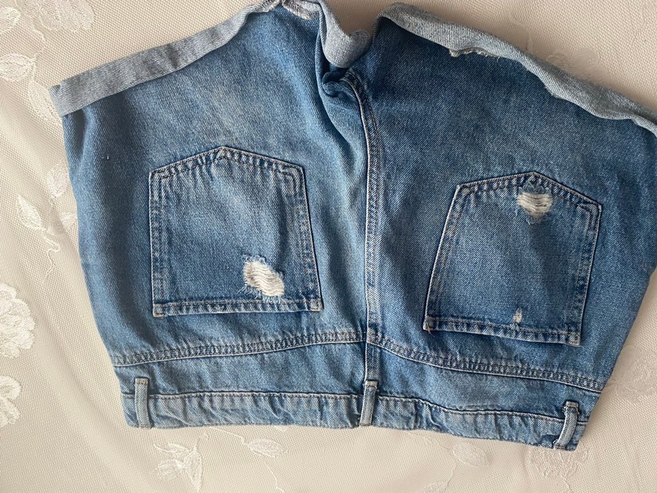 Kadın Mini Mavi Denim Şort LCW - Görsel 5