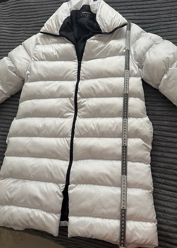 Beyaz Midi Kadın Kışlık Mont - Görsel 4