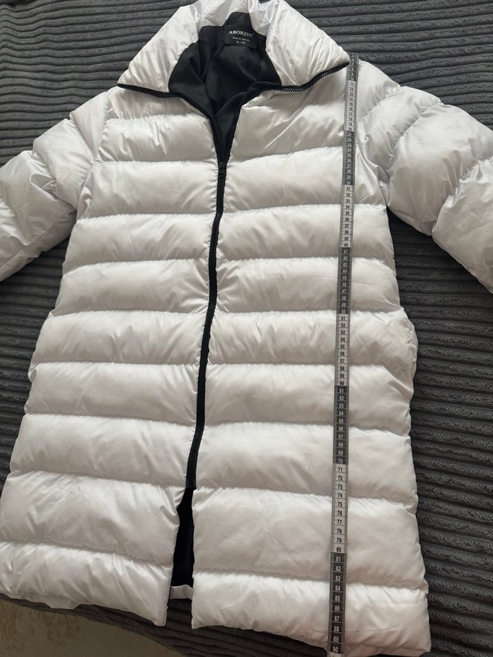 Beyaz Midi Kadın Kışlık Mont - Görsel 4