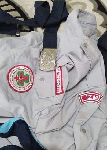 çocuk izci takımı şapka fular gömlek kemer rozet - Görsel 3