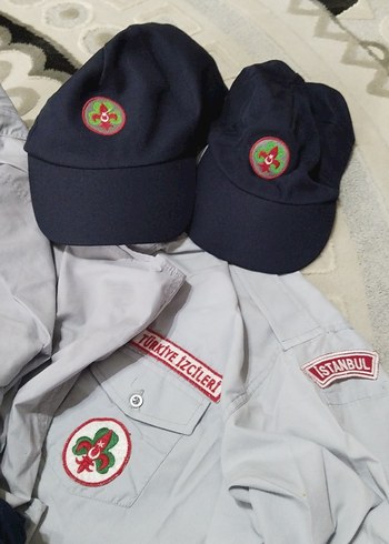 çocuk izci takımı şapka fular gömlek kemer rozet - Görsel 2