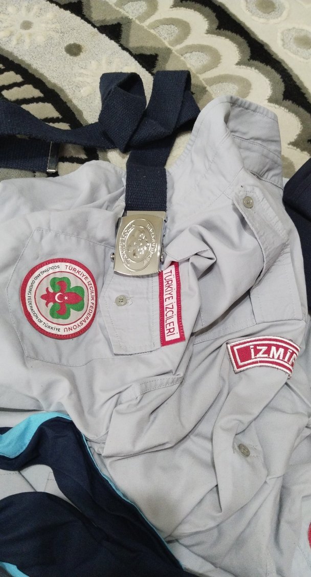 çocuk izci takımı şapka fular gömlek kemer rozet - Görsel 3