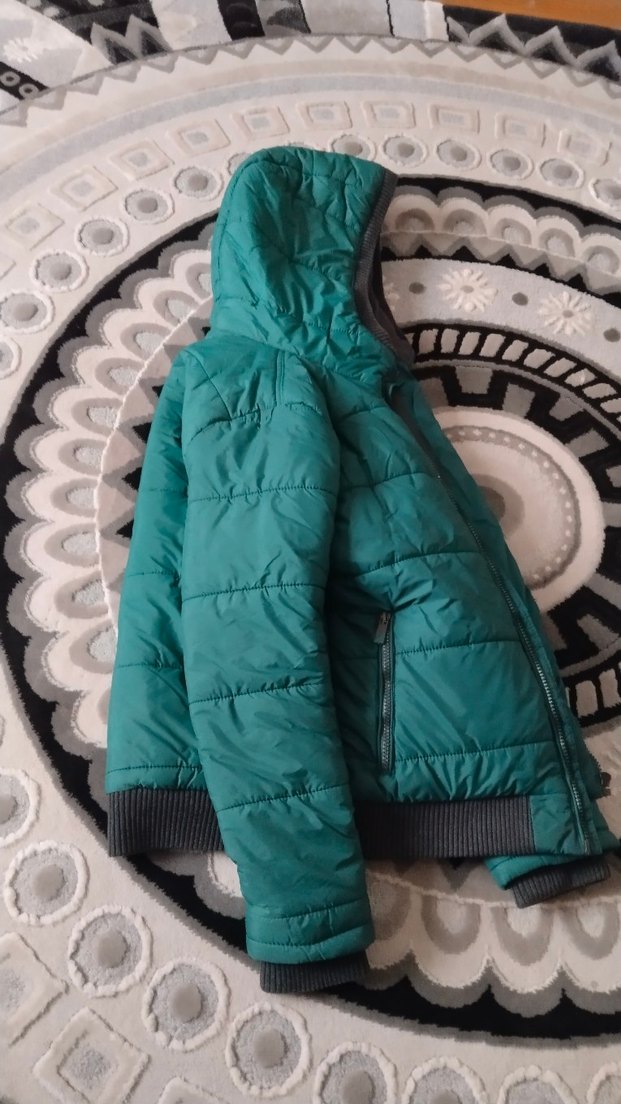 unisex kapşonlu kaban sıfır gibi - Görsel 4