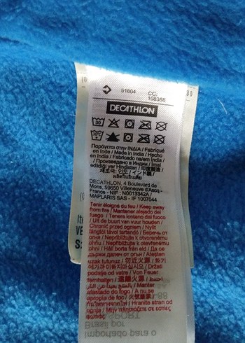 Decathlon marka Kapüşonlu unisex Çocuk Mavi Fermuarlı yağmurluk - Görsel 2