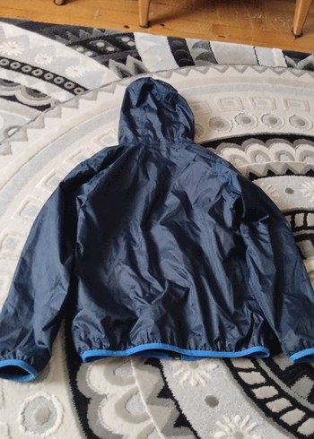 Decathlon marka Kapüşonlu unisex Çocuk Mavi Fermuarlı yağmurluk - Görsel 5