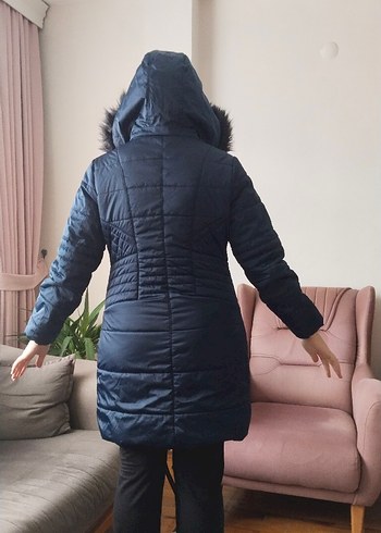 LCW bayan lacivert kaban sıfır gibi hatasız 40 beden sıcak tutar - Görsel 2