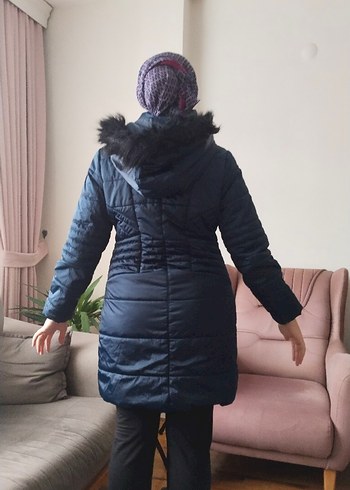 LCW bayan lacivert kaban sıfır gibi hatasız 40 beden sıcak tutar - Görsel 5