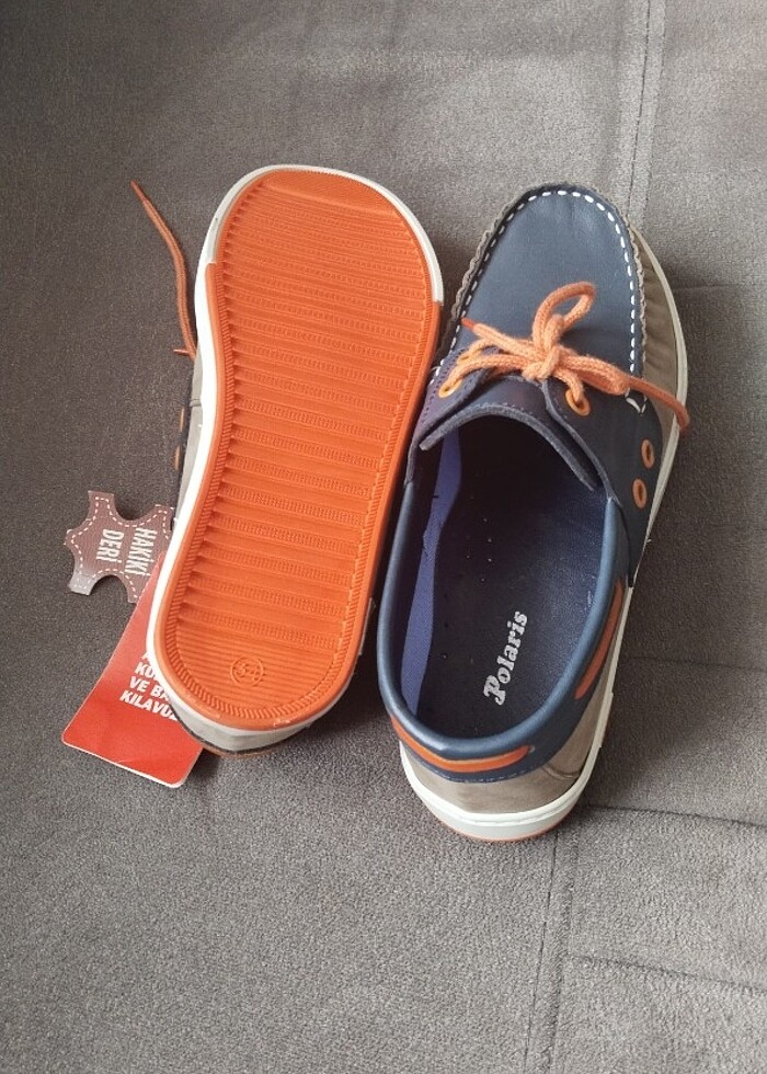 Polaris hakiki deri çocuk ayakkabı sıfır ürün  - Görsel 2