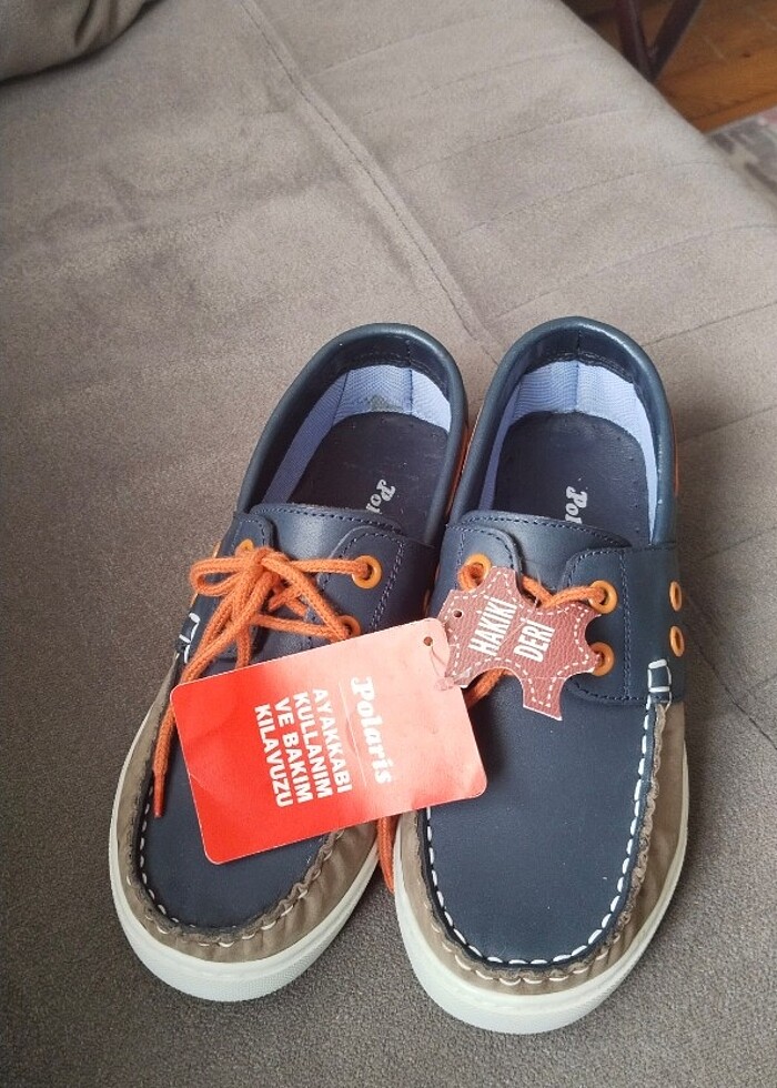 Polaris hakiki deri çocuk ayakkabı sıfır ürün  - Görsel 3