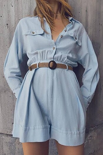 xs Beden Zara Etiketli Keten Karışımlı Tulum