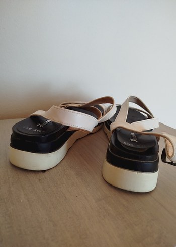 Beyaz Kadın Dolgu Topuklu Sandalet - Görsel 3