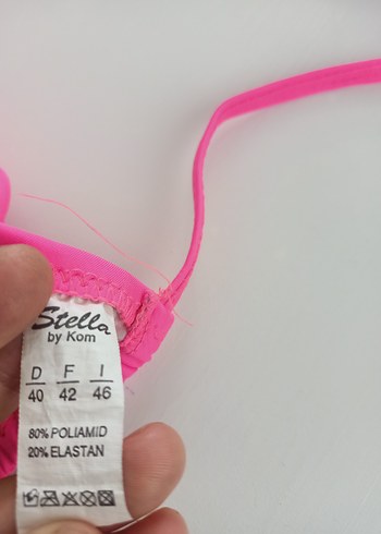 13-14 Yaş Beden Pembe İpli Bikini Üstü