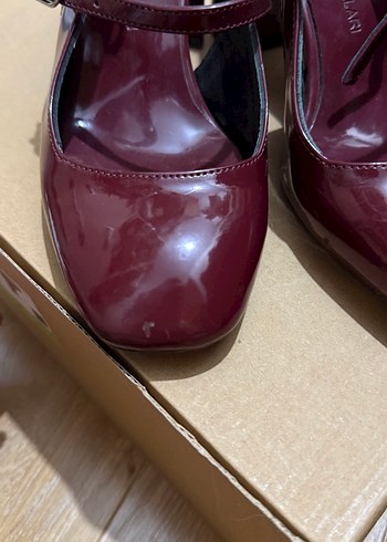 Bordo Rugan Topuklu Kadın Ayakkabı - Görsel 6