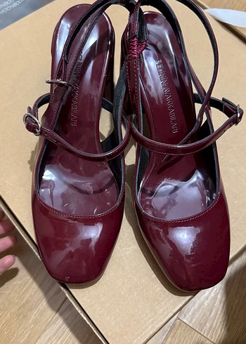 Bordo Rugan Topuklu Kadın Ayakkabı - Görsel 7