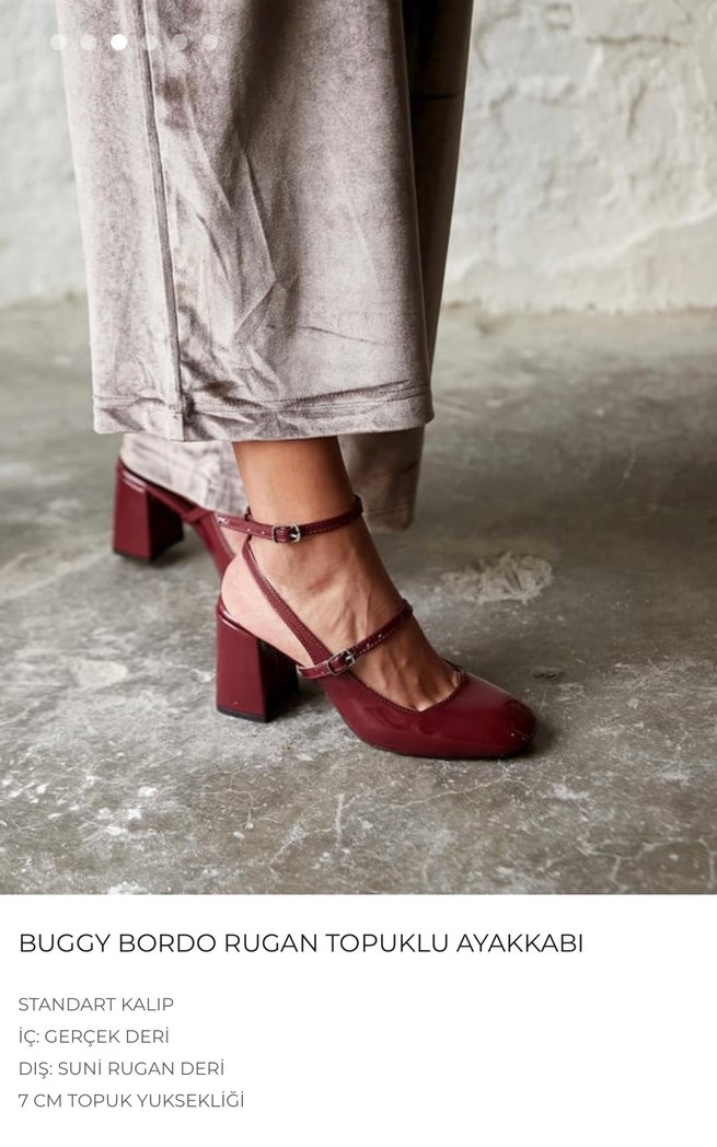 Bordo Rugan Topuklu Kadın Ayakkabı - Görsel 2