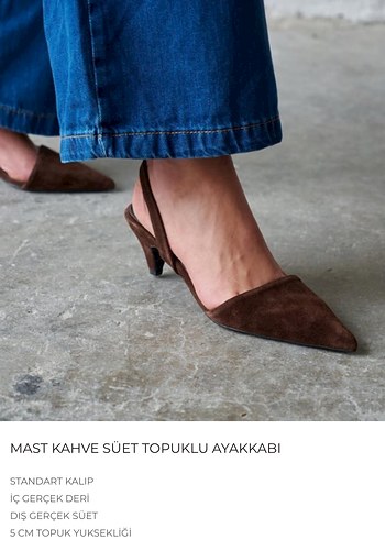 Kahverengi Süet Stiletto Topuklu Ayakkabı - Görsel 3