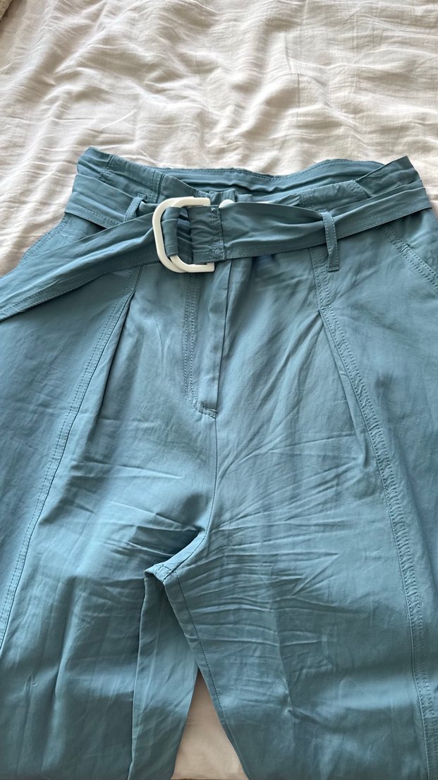 Zara Mavi Kemerli Kargo Pantolon - Görsel 3