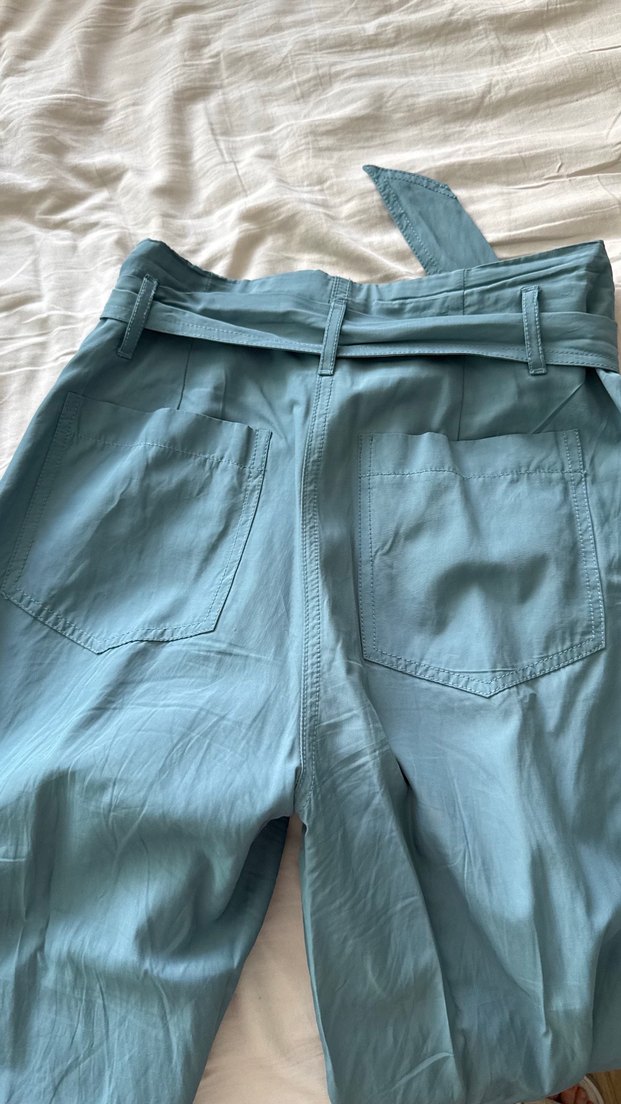 Zara Mavi Kemerli Kargo Pantolon - Görsel 2