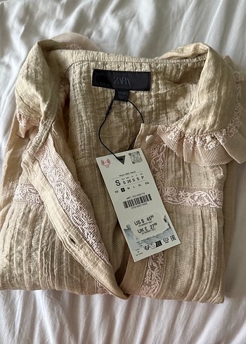 Zara Bej Renkli Rahat Kesim Bluz - Görsel 5