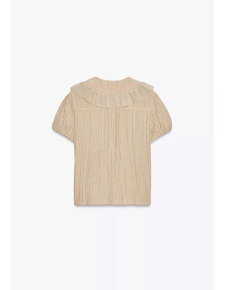 Zara Bej Renkli Rahat Kesim Bluz - Görsel 3