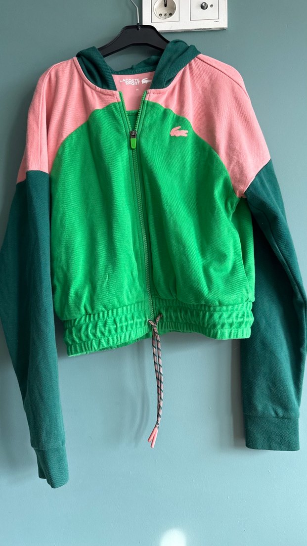 Lacoste Renkli Bloklu Kadın Fermuarlı Sweatshirt - Görsel 5