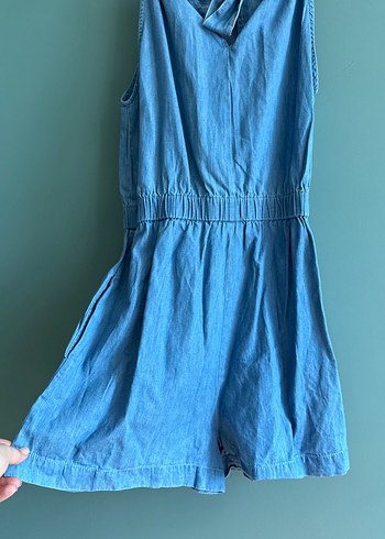 Mango Mavi Denim Şort Tulum - Görsel 2