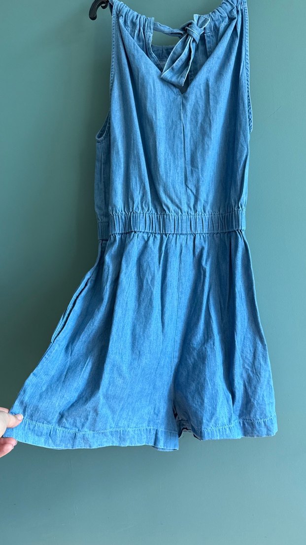 Mango Mavi Denim Şort Tulum - Görsel 2