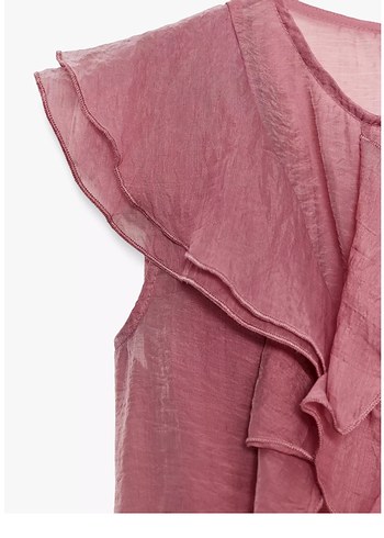 Pembe Fırfırlı Zara Bluz - Görsel 2