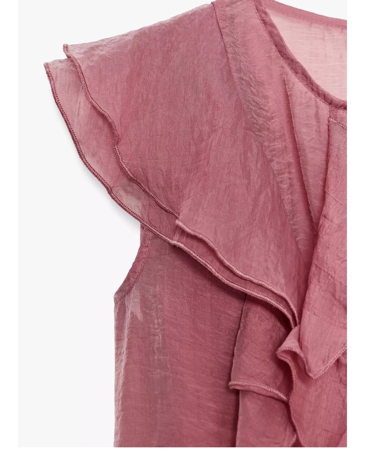 Pembe Fırfırlı Zara Bluz - Görsel 2