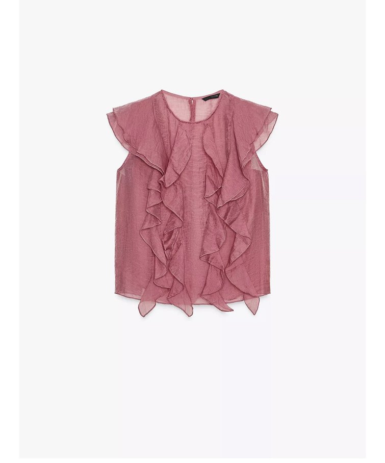 Pembe Fırfırlı Zara Bluz - Görsel 3