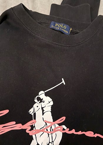Siyah Polo Baskılı Rahat Sweatshirt - Görsel 3