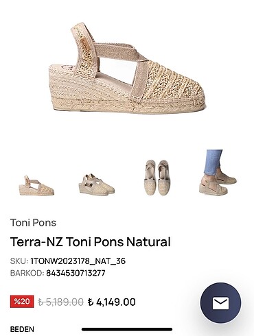 39 Beden camel Renk Toni Pons Sandalet