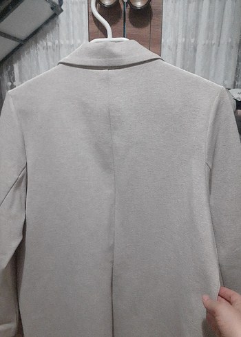 Bej rengi Regular bol kesim Kadın Blazer Ceket - Görsel 6