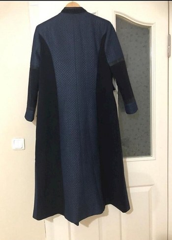 Kadın Lacivert Uzun Denim Kaban - Görsel 6