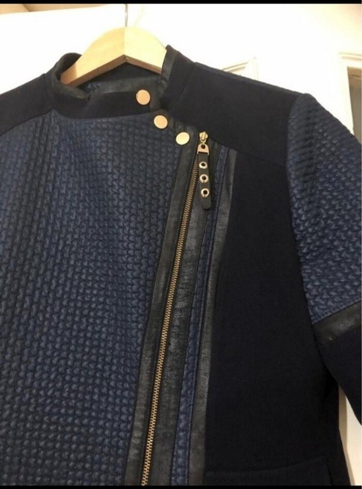 Kadın Lacivert Uzun Denim Kaban - Görsel 2