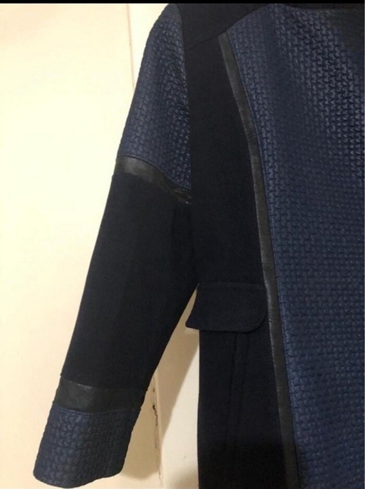 Kadın Lacivert Uzun Denim Kaban - Görsel 4