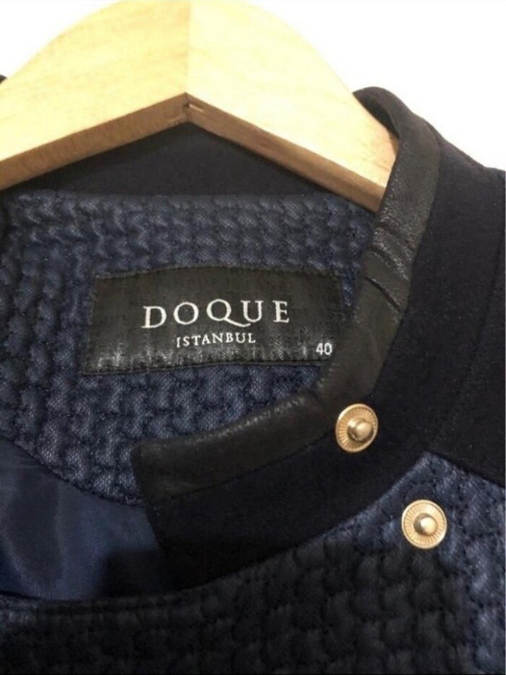 Kadın Lacivert Uzun Denim Kaban - Görsel 3